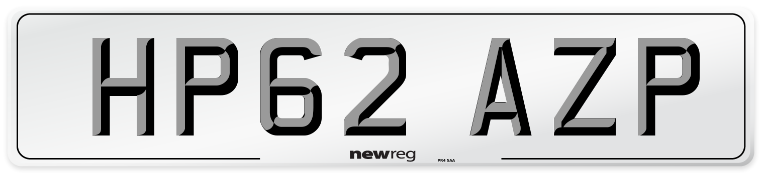 HP62 AZP Number Plate from New Reg
